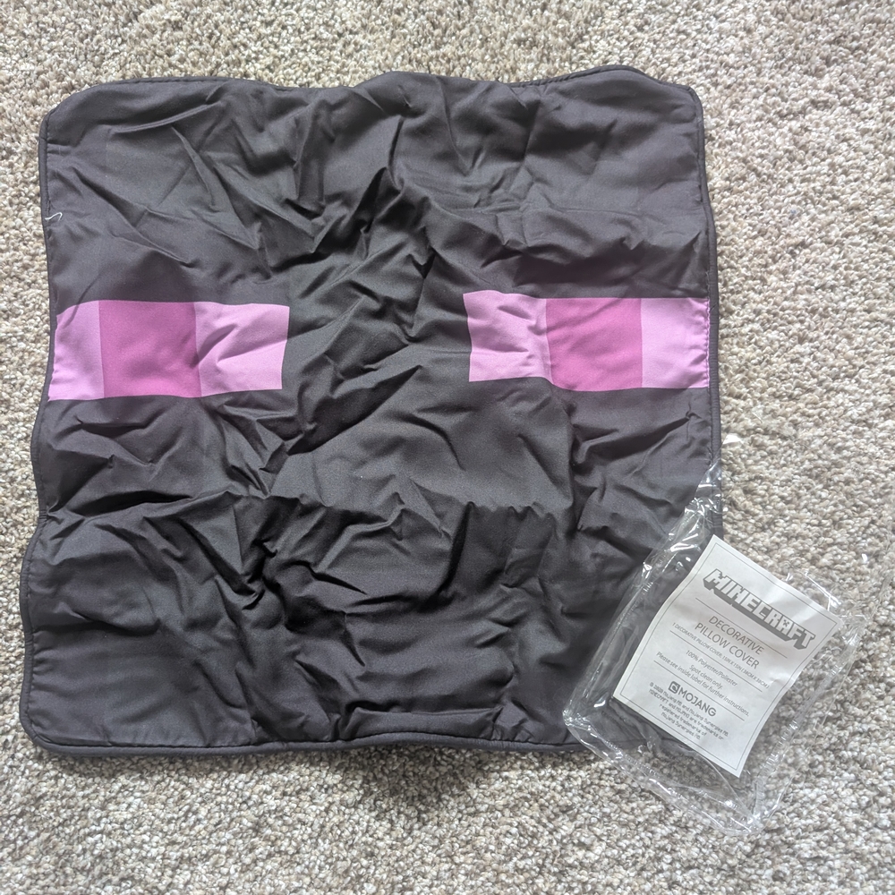 New!! Minecraft Black and Purple Pixel Small Pillow Cover